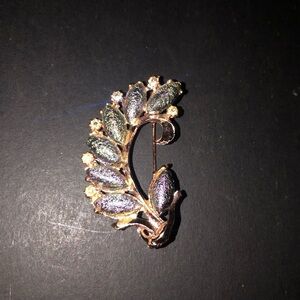 Gold and Silver Leaf-Inspired Brooch